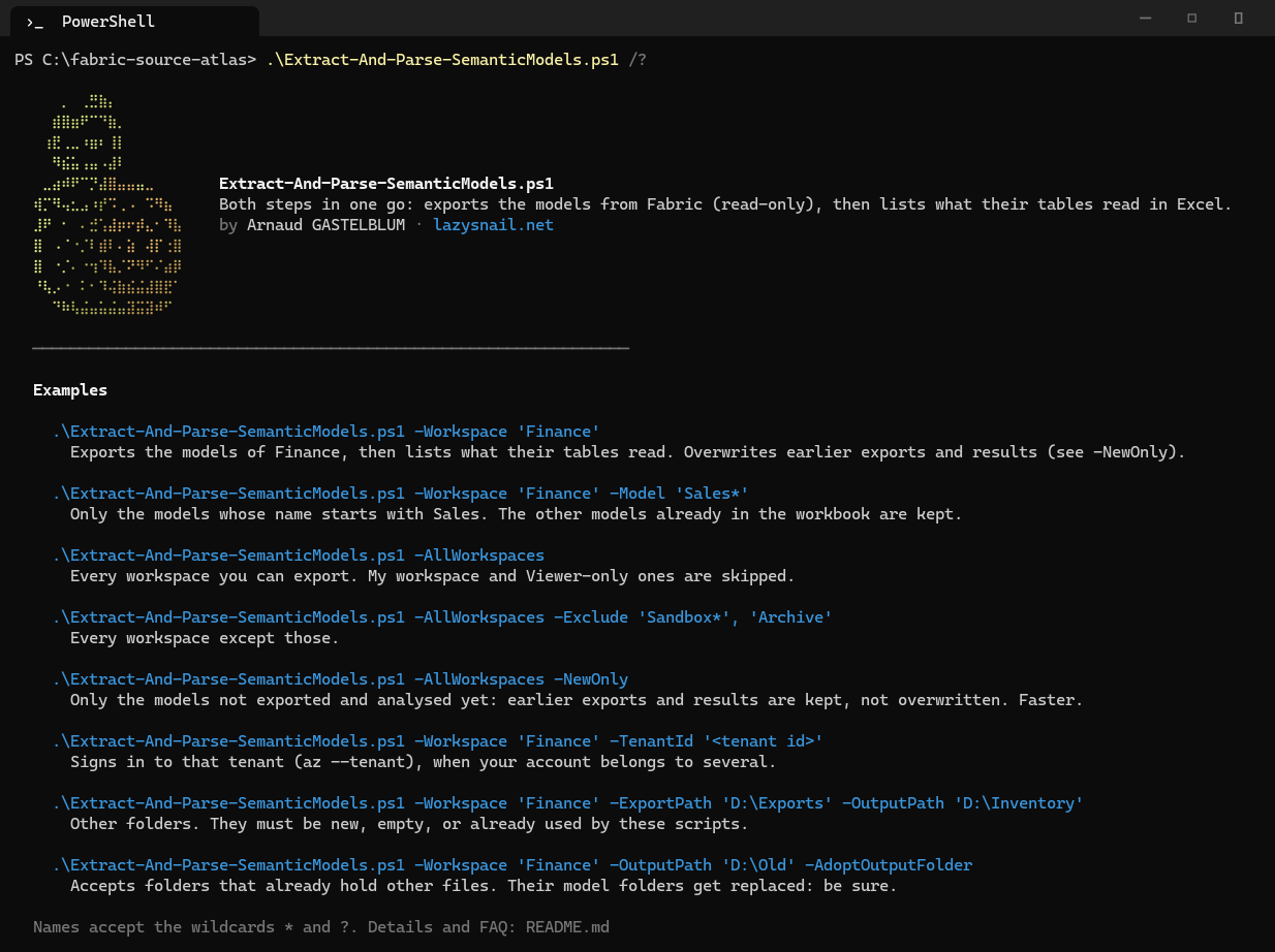 The help of the launcher: examples of arguments and what they do