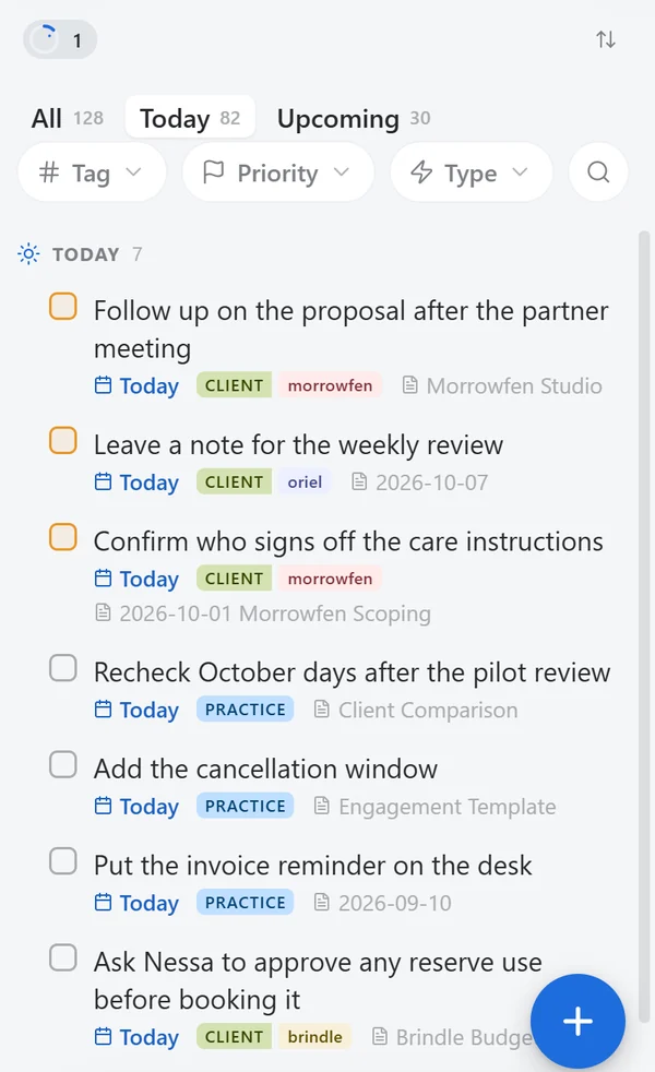 Snailkit Tasks on a phone